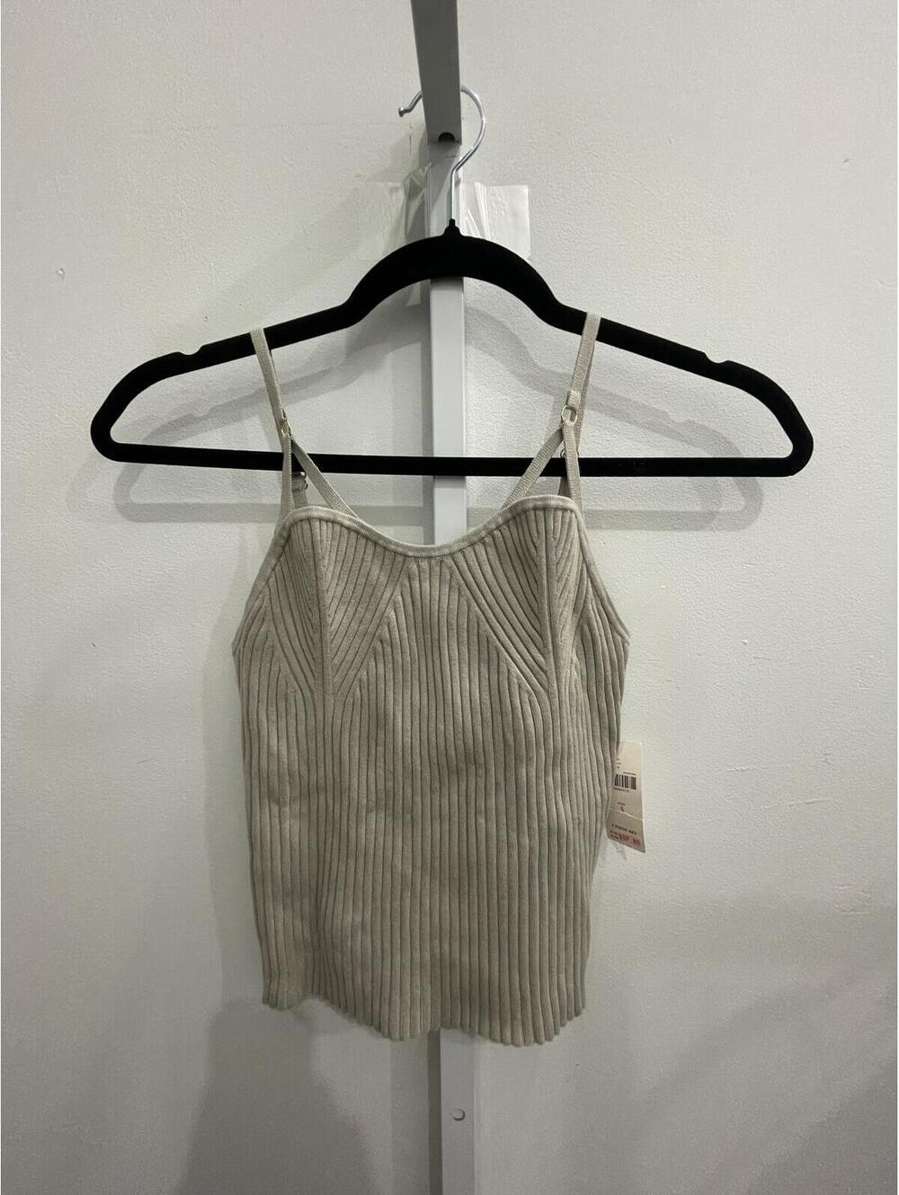 Anthropologie Ribbed Knit Beige Cami Top